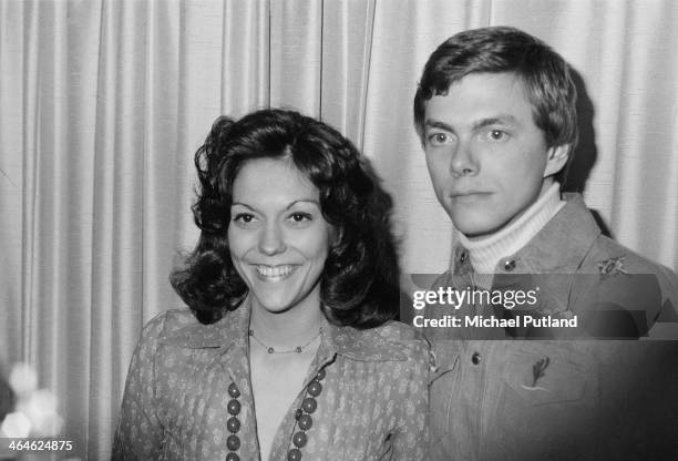 American pop duo The Carpenters, Karen Carpenter and her brother Richard, London, 9th February 1974.