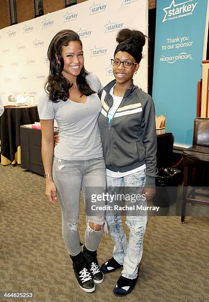 Singer Cassie Ventura spends time with patients at the Starkey Hearing Foundation Mission during GRAMMY Camp at University of Southern California on...