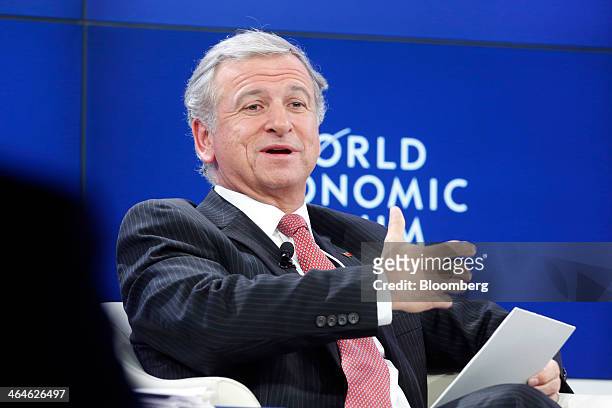 Felipe Larrain Bascunan, Chile's finance minister, speaks during a session on day two of the World Economic Forum in Davos, Switzerland, on Thursday,...
