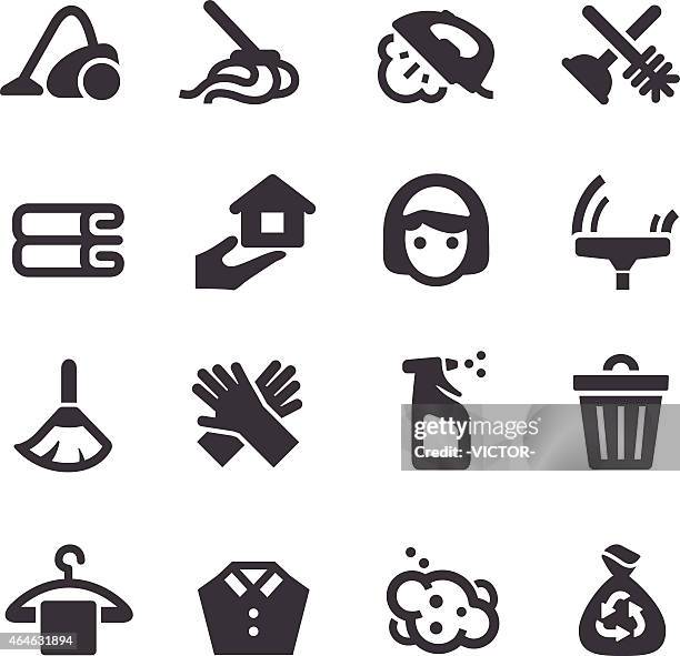 cleaning icons - acme series - scrubbing up stock illustrations