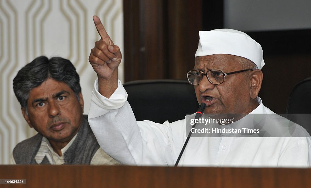 Press Conference Of Anna Hazare