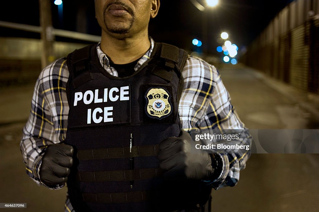 Immigration & Customs Enforcement (ICE) Agents Work At Border Ahead Of Possible DHS Shutdown