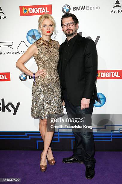 Franziska Knuppe and Christian Moestl attend the Mira Award 2014 on January 23, 2014 in Berlin, Germany.