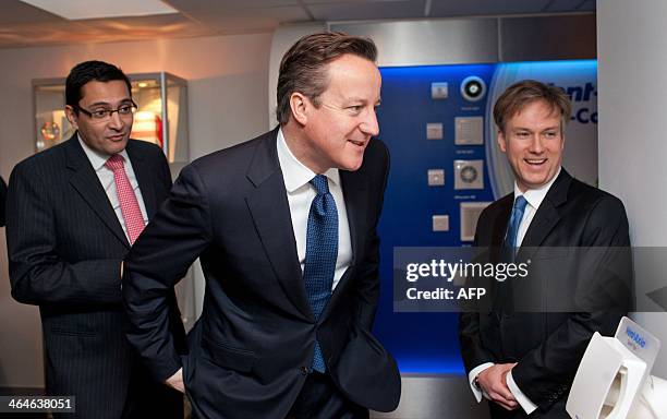 British Prime Minister David Cameron tours the Vent-Axia factory with Chief Executive Ronnie George and Member of Parliament for Crawley Henry Smith...