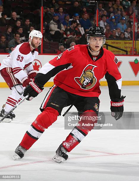 Colin Greening of the Ottawa Senators skates against the Phoenix Coyotes at Canadian Tire Centre on December 21, 2013 in Ottawa, Ontario, Canada.