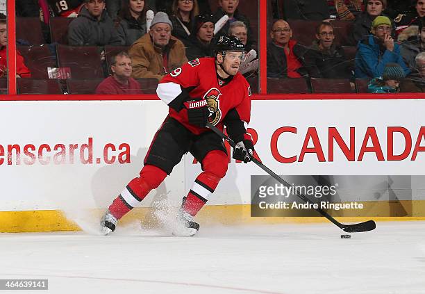 Milan Michalek of the Ottawa Senators skates against the Phoenix Coyotes at Canadian Tire Centre on December 21, 2013 in Ottawa, Ontario, Canada.