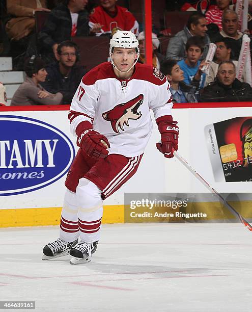 Radim Vrbata of the Phoenix Coyotes skates against the Ottawa Senators at Canadian Tire Centre on December 21, 2013 in Ottawa, Ontario, Canada.