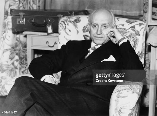 Italian conductor and composer Victor de Sabata at a London hotel, 14th April 1947. He is due to conduct a programme of Beethoven symphonies with the...
