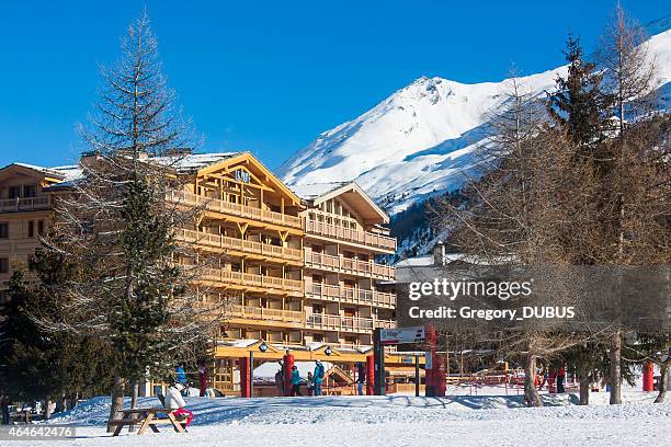 alps ski resort mountain in early winter in val d'isere - espace killy stock pictures, royalty-free photos & images