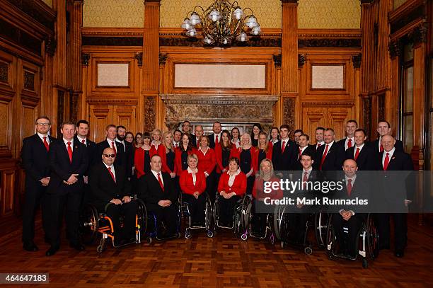 The ParalympicsGB team gather to celebrate their selection to compete at the Sochi 2014 Paralympic Games at the City Chambers in Glasgow on January...