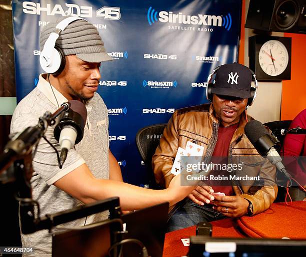 Mekhi Phifer vists Sway in the Morning' with Sway Calloway on Eminem's Shade 45 at SiriusXM Studios on February 27, 2015 in New York City.