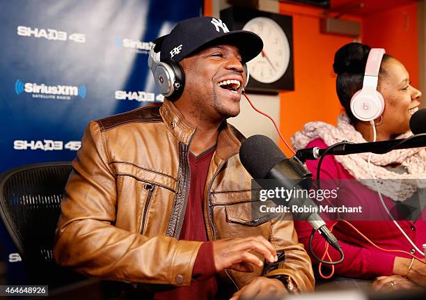 Mekhi Phifer vists Sway in the Morning' with Sway Calloway on Eminem's Shade 45 at SiriusXM Studios on February 27, 2015 in New York City.