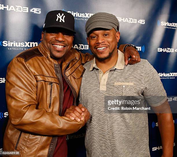 Mekhi Phifer vists Sway in the Morning' with Sway Calloway on Eminem's Shade 45 at SiriusXM Studios on February 27, 2015 in New York City.