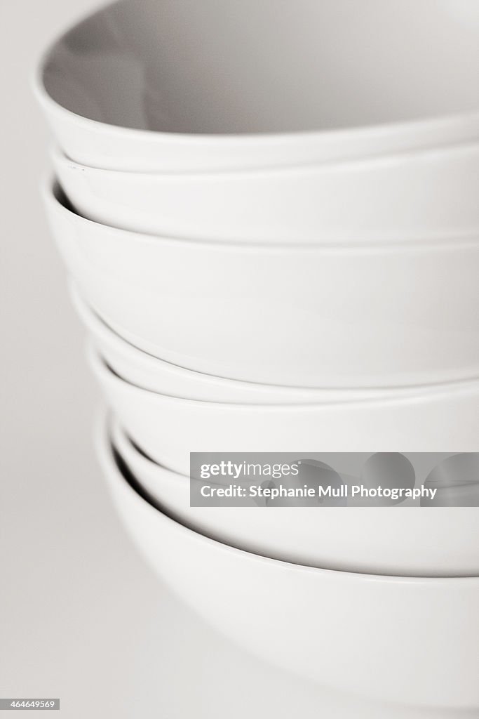 Stack of White Bowls