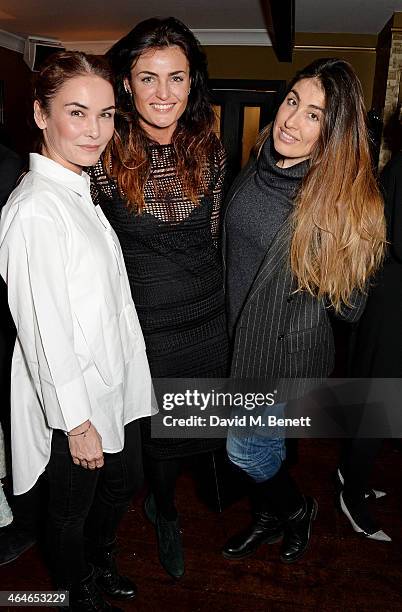 Cindy Siu, Lynn Renee and guest attend the Madderson London Spring/Summer womenswear collection launch at Beaufort House on January 23, 2014 in...