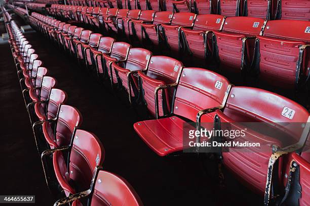 numbered stadium seats - empty bleachers foto e immagini stock
