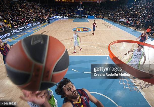 Victor Sada, #8 of FC Barcelona in action during the 2013-2014 Turkish Airlines Euroleague Top 16 Date 4 game between FC Barcelona Regal v Unicaja...