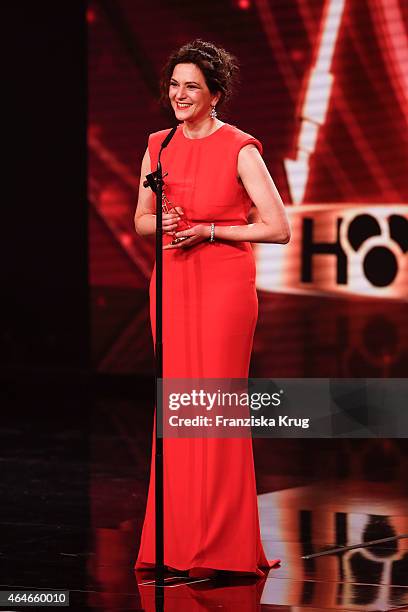 Martina Gedeck attends the Goldene Kamera 2015 show on February 27, 2015 in Hamburg, Germany.