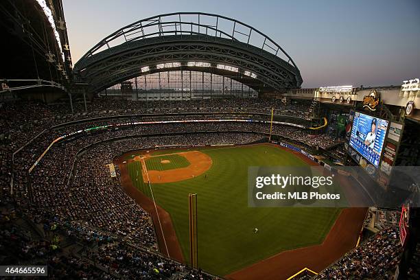 General view of Miller Park during the game between the Milwaukee Brewers and the Arizona Diamondbacks on Saturday, June 30, 2012 in Milwaukee,...
