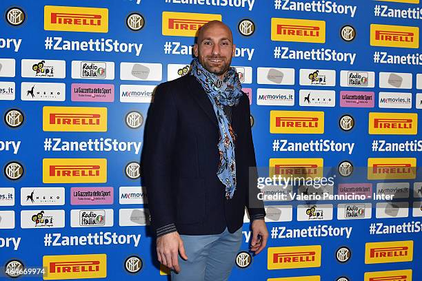 Tommaso Berni of FC Internazionale Milano attends the preview screening of the 'Zanetti Story' on February 27, 2015 in Milan, Italy.