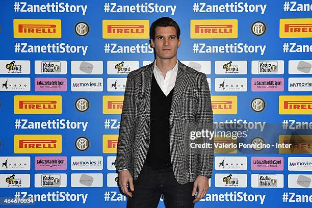 Marco Andreolli of FC Internazionale Milano attends the preview screening of the 'Zanetti Story' on February 27, 2015 in Milan, Italy.