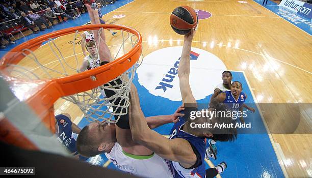 Dario Saric, #9 of Anadolu Efes Istanbul in action during the Turkish Airlines Euroleague Basketball Top 16 Date 8 game between Anadolu Efes Istanbul...