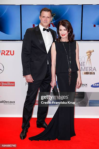 Heiko Kiesow and Iris Berben attend the Goldene Kamera 2015 on February 27, 2015 in Hamburg, Germany.