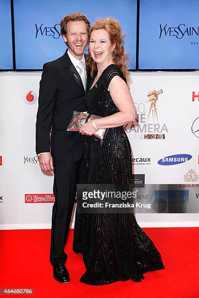 Berthold Manns and Marion Kracht attend the Goldene Kamera 2015 on February 27, 2015 in Hamburg, Germany.