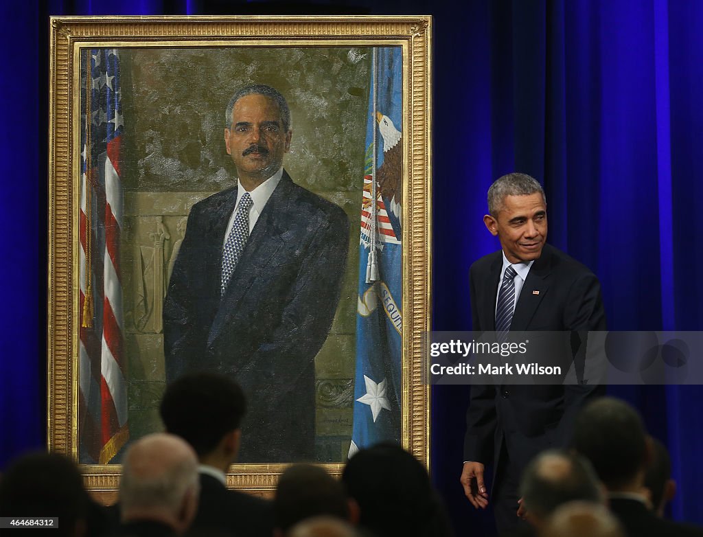 President Obama Joins Justice Department Ceremony Honoring Eric Holder