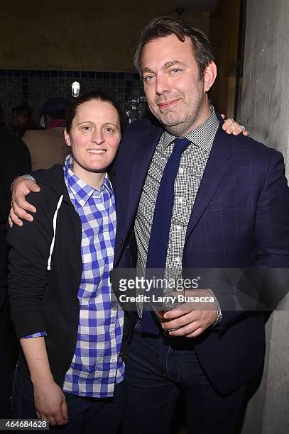 The Spotted Pig Chef and co-owner April Bloomfield and SAVEUR editor and chief Adam Sachs attend a celebration of The New SAVEUR at Chef George...