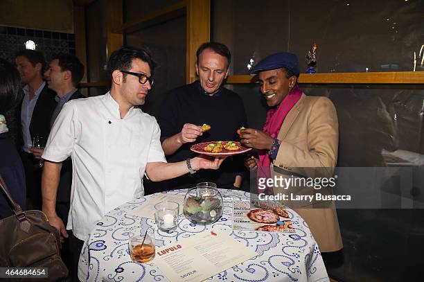 Chefs George Mendes, Andrew Carmellini and Marcus Samuelsson attend a celebration of The New SAVEUR at Chef George Mendes' soon-to-be opened Lupulo...
