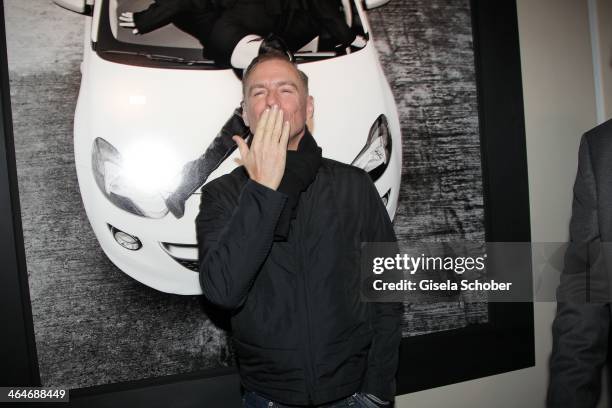 Bryan Adams attends the presentation and vernissage of his calender for Opel "THE ADAM BY BRYAN ADAMS" at Haus der Kunst on January 23, 2014 in...