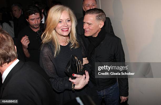 Anke Degenhard, Bryan Adams attend the presentation and vernissage of the calender "THE ADAM BY BRYAN ADAMS" for Opel at Haus der Kunst on January...