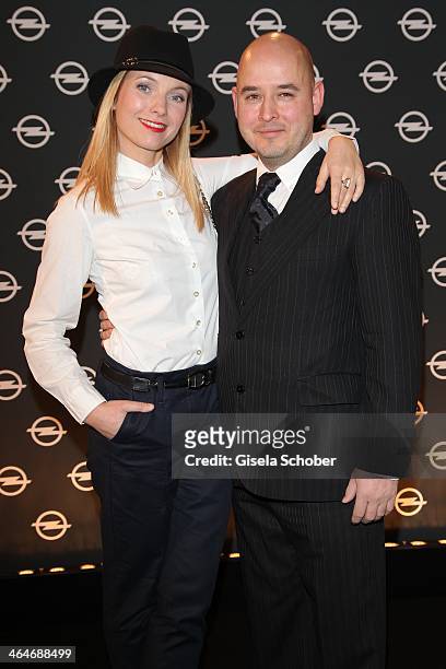 Nadja Uhl and husband Kay Bockhold attend the presentation and vernissage of the calender "THE ADAM BY BRYAN ADAMS" for Opel at Haus der Kunst on...