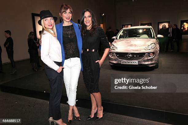 Nadja Uhl, Eva Padberg, Bettina Zimmermann attend the presentation and vernissage of the calender "THE ADAM BY BRYAN ADAMS" for Opel at Haus der...