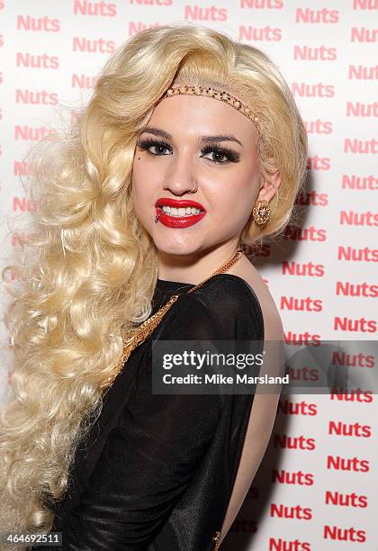 Sacha Jones attends Nuts 10th Birthday Party at Aura on January 23, 2014 in London, England.