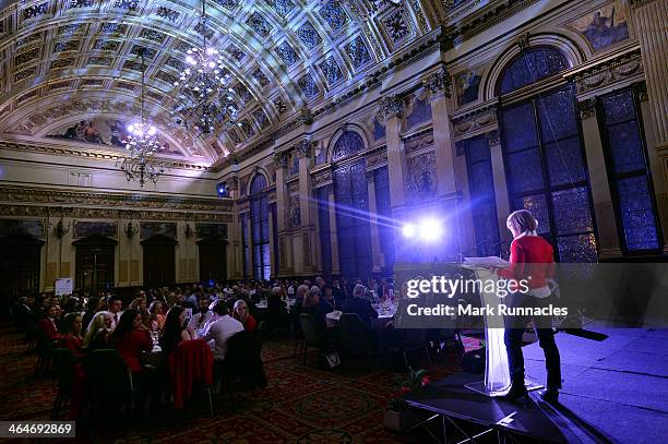 Chef de Mission Penny Briscoe speaks to the assembled ParalympicsGB team members who have gathered to celebrate their selection to compete at the...