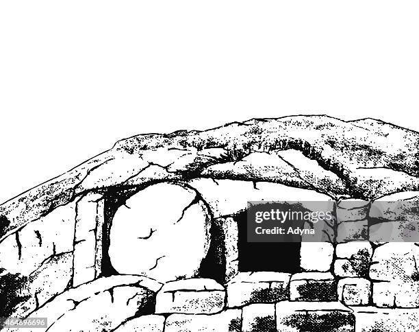 resurrection - empty tomb stock illustrations