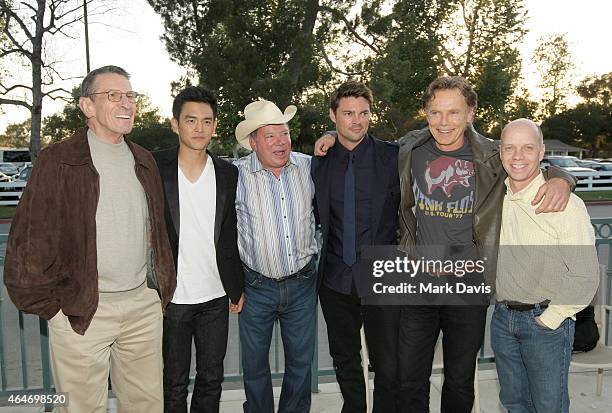 Leonard Nimoy, John Cho, William Shatner, Karl Urban, Bruce Greenwood and Scott Hamilton attend the 19th Annual 'Hollywood Charity Horse Show' at the...