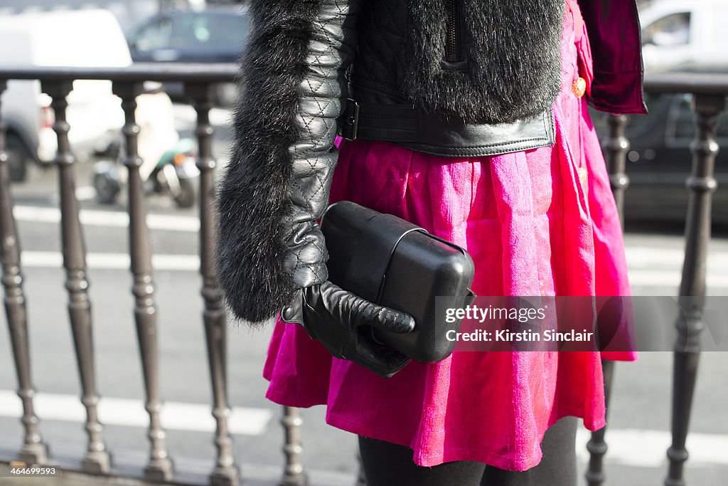 Street Style On January, 23 - Paris Fashion Week Haute Couture S/S 2014