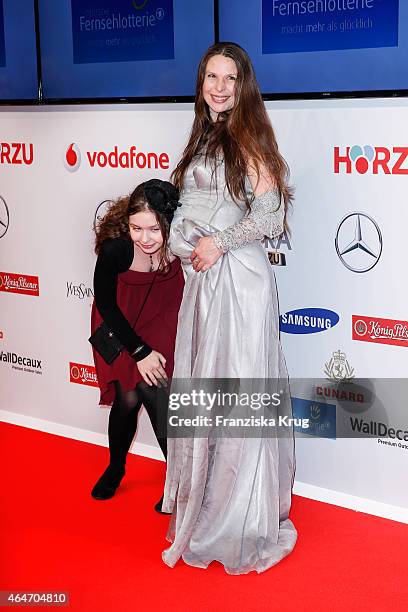 Susanna Wellenbrink and her daughter Mia Sophie Wellenbrink attend the Goldene Kamera 2015 on February 27, 2015 in Hamburg, Germany.