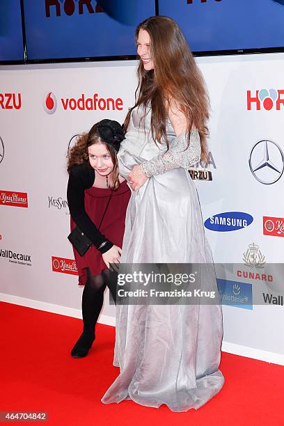 Susanna Wellenbrink and her daughter Mia Sophie Wellenbrink attend the Goldene Kamera 2015 on February 27, 2015 in Hamburg, Germany.