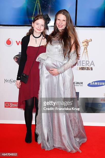 Susanna Wellenbrink and her daughter Mia Sophie Wellenbrink attend the Goldene Kamera 2015 on February 27, 2015 in Hamburg, Germany.