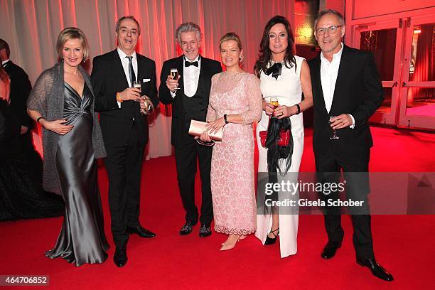 Christian Rach and his wife, Frank Schaetzing and his wife Sabina Valkieser-Schaetzing, Reinhold Beckmann and his wife Kerstin Beckmann during the...