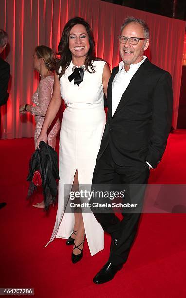 Reinhold Beckmann and his wife Kerstin Beckmann during the Goldene Kamera 2015 reception on February 27, 2015 in Hamburg, Germany.