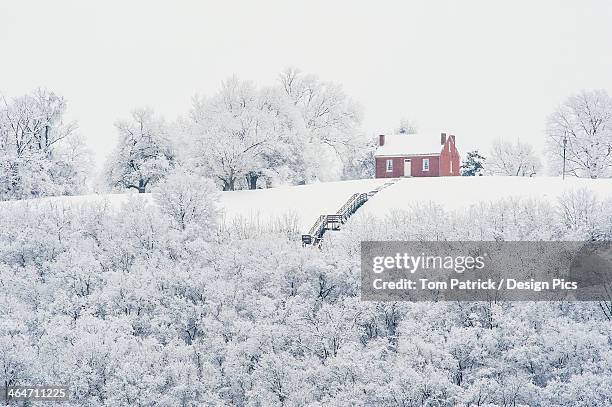 john rankin house in winter - underground railroad slavery stock pictures, royalty-free photos & images