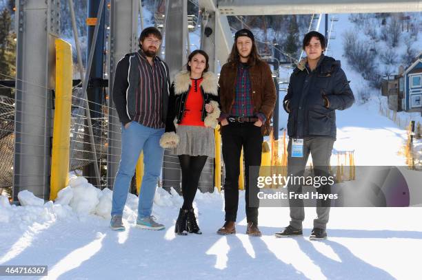 Joseph Scott, Jessica Maros, Tyler James, and Grant Geertsma of Escondido pose on day 7 of the ASCAP Music Cafe at the Sundance ASCAP Music Cafe...