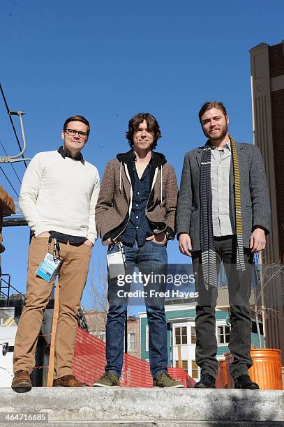 Musicians John Shirley, Dave Shirley, and Joe Shirley of Cardinal Sons pose on day 7 of the ASCAP Music Cafe at the Sundance ASCAP Music Cafe during...