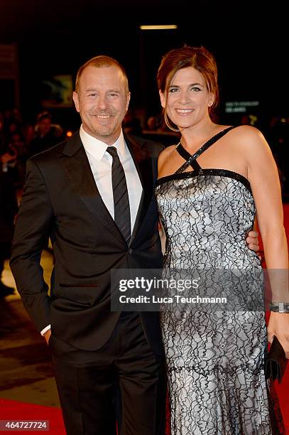 Heino Ferch and Marie Jeanette Ferch attend the Goldene Kamera 2015 on February 27, 2015 in Hamburg, Germany.