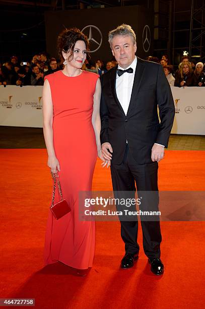 Martina Gedeck and Markus Imboden attend the Goldene Kamera 2015 on February 27, 2015 in Hamburg, Germany.